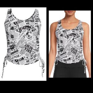 No Boundaries Side Ruched Ribbed Tank Top